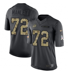 Men's Nike Washington Redskins #72 Dexter Manley Limited Black 2016 Salute to Service NFL Jersey