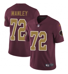 Youth Nike Washington Redskins #72 Dexter Manley Burgundy Red/Gold Number Alternate 80TH Anniversary Vapor Untouchable Limited Player NFL Jersey