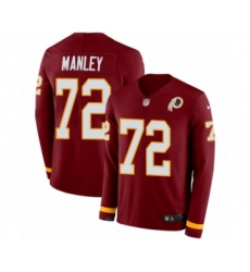 Youth Nike Washington Redskins #72 Dexter Manley Limited Burgundy Therma Long Sleeve NFL Jersey