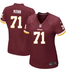 Women's Nike Washington Redskins #71 Charles Mann Game Burgundy Red Team Color NFL Jersey