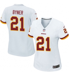 Women's Nike Washington Redskins #21 Earnest Byner Game White NFL Jersey