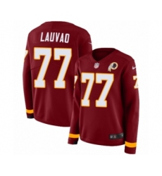 Women's Nike Washington Redskins #77 Shawn Lauvao Limited Burgundy Therma Long Sleeve NFL Jersey