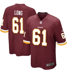 Men's Nike Washington Redskins #61 Spencer Long Game Burgundy Red Team Color NFL Jersey