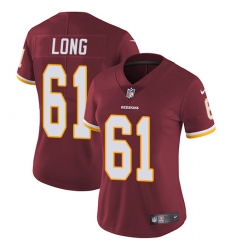 Women's Nike Washington Redskins #61 Spencer Long Burgundy Red Team Color Vapor Untouchable Limited Player NFL Jersey