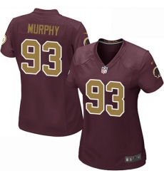 Women's Nike Washington Redskins #93 Trent Murphy Game Burgundy Red/Gold Number Alternate 80TH Anniversary NFL Jersey