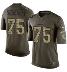 Men's Nike Washington Redskins #75 Brandon Scherff Elite Green Salute to Service NFL Jersey