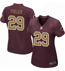 Women's Nike Washington Redskins #29 Kendall Fuller Game Burgundy Red/Gold Number Alternate 80TH Anniversary NFL Jersey