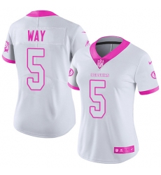 Women's Nike Washington Redskins #5 Tress Way Limited White/Pink Rush Fashion NFL Jersey