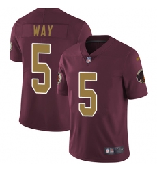 Youth Nike Washington Redskins #5 Tress Way Elite Burgundy Red/Gold Number Alternate 80TH Anniversary NFL Jersey