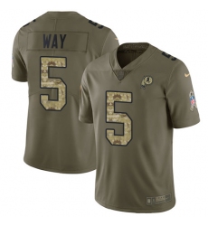 Youth Nike Washington Redskins #5 Tress Way Limited Olive/Camo 2017 Salute to Service NFL Jersey