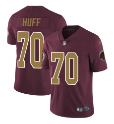 Youth Nike Washington Redskins #70 Sam Huff Elite Burgundy Red/Gold Number Alternate 80TH Anniversary NFL Jersey