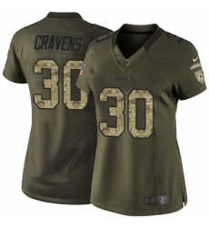 Women's Nike Washington Redskins #30 Su'a Cravens Elite Green Salute to Service NFL Jersey