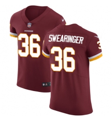 Men's Nike Washington Redskins #36 D.J. Swearinger Elite Burgundy Red Team Color NFL Jersey
