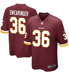 Men's Nike Washington Redskins #36 D.J. Swearinger Game Burgundy Red Team Color NFL Jersey