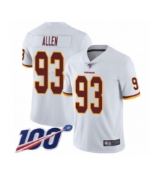 Men's Washington Redskins #93 Jonathan Allen White Vapor Untouchable Limited Player 100th Season Football Jersey