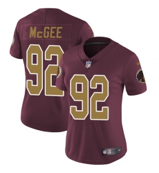 Women's Nike Washington Redskins #92 Stacy McGee Elite Burgundy Red/Gold Number Alternate 80TH Anniversary NFL Jersey