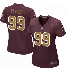 Women's Nike Washington Redskins #99 Phil Taylor Game Burgundy Red/Gold Number Alternate 80TH Anniversary NFL Jersey