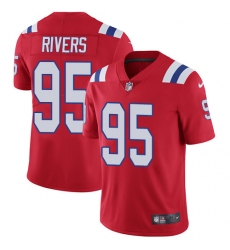 Men's Nike New England Patriots #95 Derek Rivers Red Alternate Vapor Untouchable Limited Player NFL Jersey