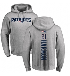 NFL Nike New England Patriots #21 Duron Harmon Ash Backer Pullover Hoodie