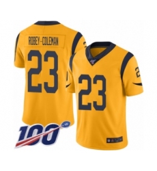 Men's Los Angeles Rams #23 Nickell Robey-Coleman Limited Gold Rush Vapor Untouchable 100th Season Football Jersey
