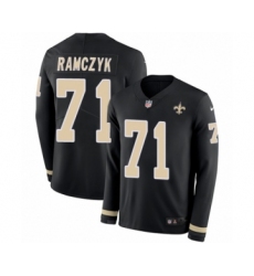 Men's Nike New Orleans Saints #71 Ryan Ramczyk Limited Black Therma Long Sleeve NFL Jersey