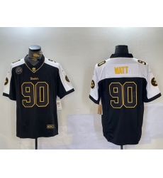 Men's Nike Pittsburgh Steelers #90 T. J. Watt Black Team Color Stitched NFL Vapor Untouchable Limited Jersey