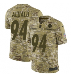 Youth Nike Pittsburgh Steelers #94 Tyson Alualu Limited Camo 2018 Salute to Service NFL Jersey