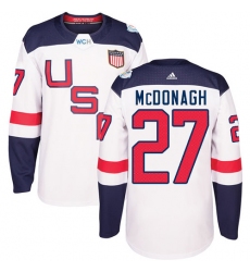 Youth Adidas Team USA #27 Ryan McDonagh Authentic White Home 2016 World Cup Ice Hockey Jersey