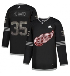 Men's Adidas Detroit Red Wings #35 Jimmy Howard Black Authentic Classic Stitched NHL Jersey