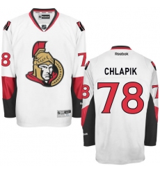Youth Reebok Ottawa Senators #78 Filip Chlapik Authentic White Away NHL Jersey