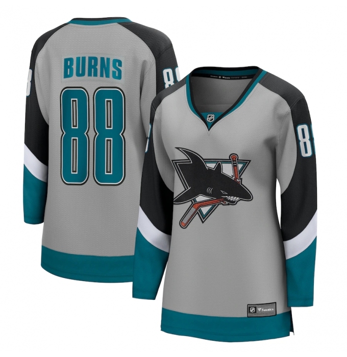 Women's San Jose Sharks #88 Brent Burns Fanatics Branded Gray 2020-21 Special Edition Breakaway Player Jersey
