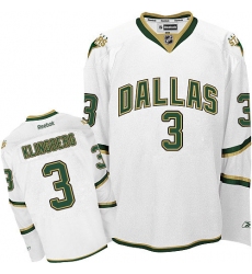 Men's Reebok Dallas Stars #3 John Klingberg Premier White Third NHL Jersey