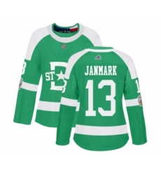 Women's Dallas Stars #13 Mattias Janmark Authentic Green 2020 Winter Classic Hockey Jersey