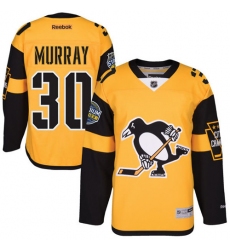 Men's Reebok Pittsburgh Penguins #30 Matt Murray Authentic Gold 2017 Stadium Series NHL Jersey