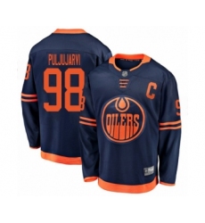 Youth Edmonton Oilers #98 Jesse Puljujarvi Authentic Navy Blue Alternate Fanatics Branded Breakaway Hockey Jersey