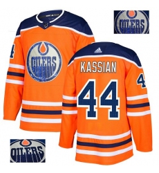 Men's Adidas Edmonton Oilers #44 Zack Kassian Authentic Orange Fashion Gold NHL Jersey