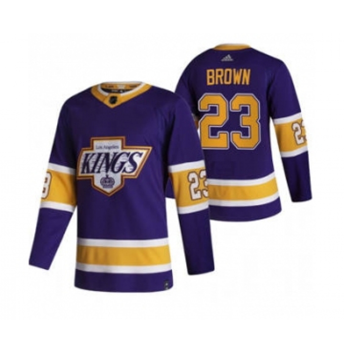 Men's Los Angeles Kings #23 Dustin Brown Black 2020-21 Reverse Retro Alternate Hockey Jersey