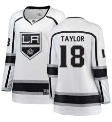 Women's Los Angeles Kings #18 Dave Taylor Authentic White Away Fanatics Branded Breakaway NHL Jersey
