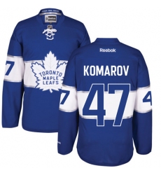 Men's Reebok Toronto Maple Leafs #47 Leo Komarov Authentic Royal Blue 2017 Centennial Classic NHL Jersey