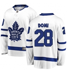 Youth Toronto Maple Leafs #28 Tie Domi Fanatics Branded White Away Breakaway NHL Jersey