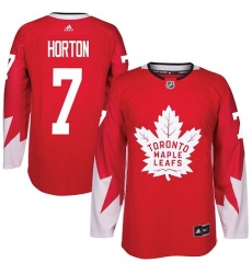 Youth Adidas Toronto Maple Leafs #7 Tim Horton Authentic Red Alternate NHL Jersey