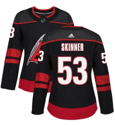 Women's Adidas Carolina Hurricanes #53 Jeff Skinner Authentic Black Alternate NHL Jersey
