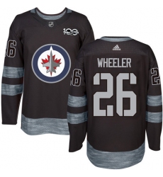 Men's Adidas Winnipeg Jets #26 Blake Wheeler Authentic Black 1917-2017 100th Anniversary NHL Jersey