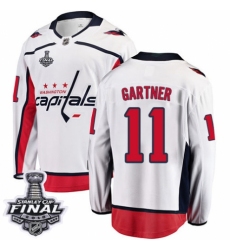 Youth Washington Capitals #11 Mike Gartner Fanatics Branded White Away Breakaway 2018 Stanley Cup Final NHL Jersey