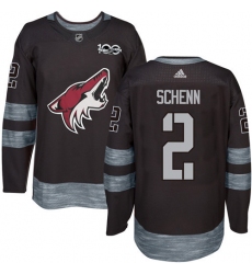 Men's Adidas Arizona Coyotes #2 Luke Schenn Premier Black 1917-2017 100th Anniversary NHL Jersey