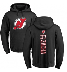 NHL Adidas New Jersey Devils #37 Pavel Zacha Black Backer Pullover Hoodie