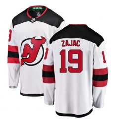 Youth New Jersey Devils #19 Travis Zajac Fanatics Branded White Away Breakaway NHL Jersey