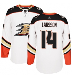 Youth Adidas Anaheim Ducks #14 Jacob Larsson Authentic White Away NHL Jersey