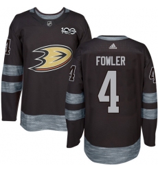 Men's Adidas Anaheim Ducks #4 Cam Fowler Premier Black 1917-2017 100th Anniversary NHL Jersey