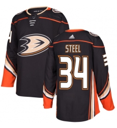 Youth Adidas Anaheim Ducks #34 Sam Steel Authentic Black Home NHL Jersey